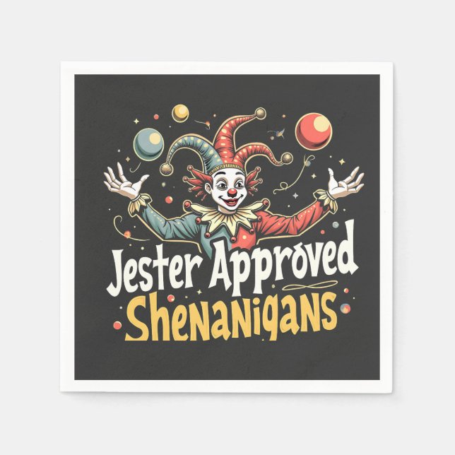 Serviette En Papier Jester Approuvé Shenanigans Circus Clown (Devant)
