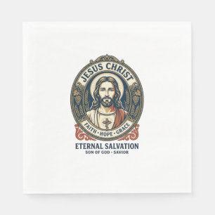 Serviette En Papier Jesus Barber Hommes Toilettage Graphique T-Shirt C