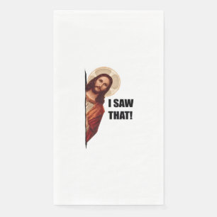 Serviette En Papier Jésus chrétien vous regarde, Jésus j'ai vu ça