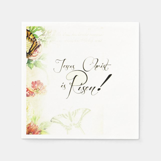 Serviette En Papier Jésus Christ est ressuscité Napkins (Devant)