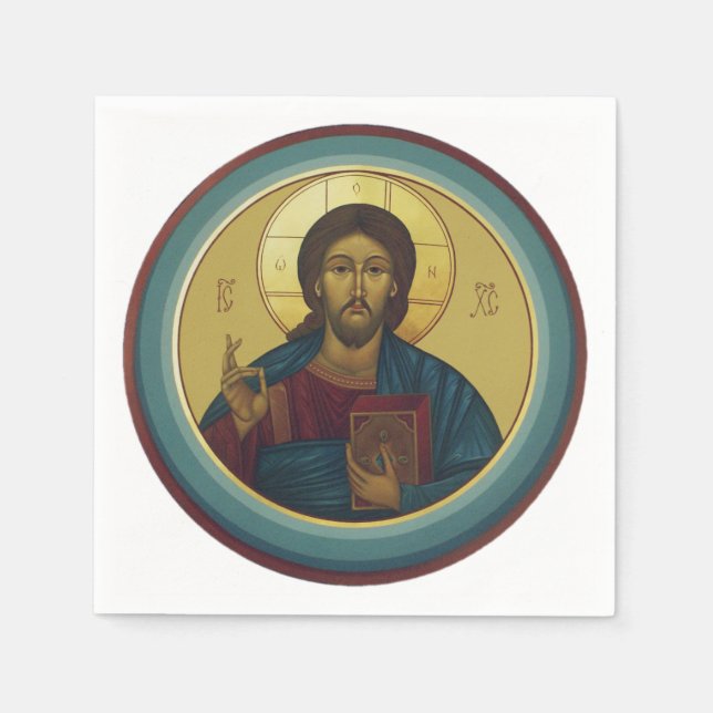 Serviette En Papier Jésus-Christ Pantocrator  (Devant)