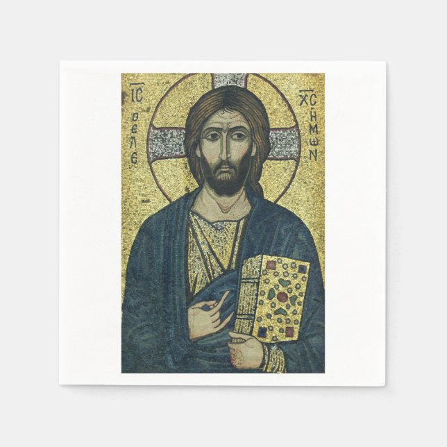 Serviette En Papier Jésus-Christ Pantocrator (Devant)