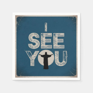 Serviette En Papier Jésus-Christ vous regarde, Jésus je te vois