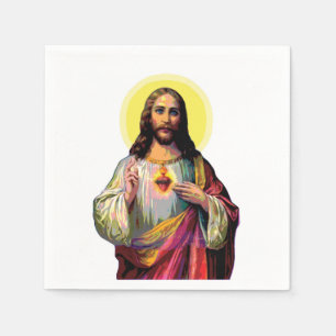 Serviette En Papier Jesus Christus en style pop art