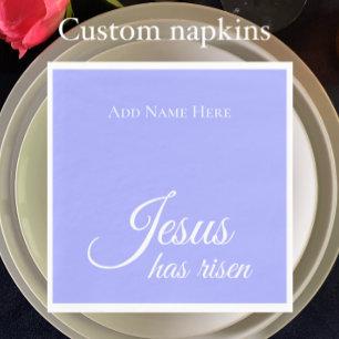 Serviette En Papier Jésus Est Devenu Personnalisé Purple Chrétien Pâqu