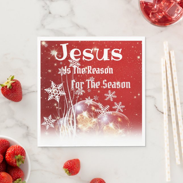 Serviette en papier Jésus est la raison de la sais (En situation)