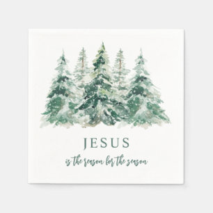 Serviette En Papier Jésus est la raison de la saison Arbre de Noël