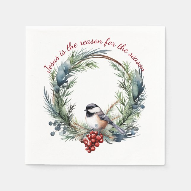Serviette En Papier JÉSUS EST LA RAISON DE LA SAISON Citation de Noël (Devant)