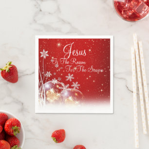 Serviette En Papier Jésus Est La Raison De La Saison De Noël Rouge