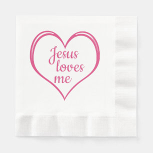 Serviette En Papier JÉSUS M'AIME dans le coeur