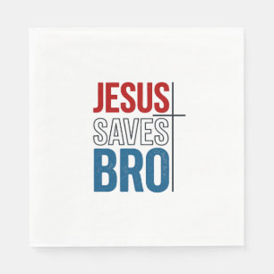 Serviette En Papier Jésus Sauve Frère Typographie Chrétienne T-Shirt C