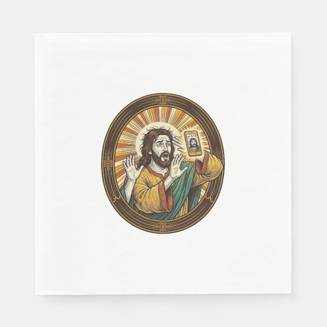 Serviette En Papier Jesus Selfie Accidentel avec la Caméra Frontale et (Devant)