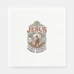 Serviette En Papier Jésus Symbole de l'Église primitive Esthétique Jés