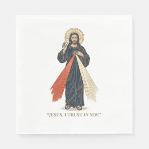Serviette En Papier Jésus vintage je fais confiance en toi vecteur rel