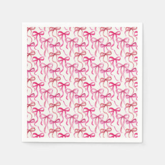 Serviette En Papier Jet de nœud ruban aquarelle rose fantaisiste