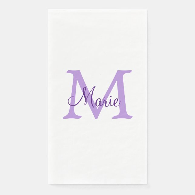 Serviette En Papier jeté simple minimal ajouter nom monogramme rose ro (Devant)