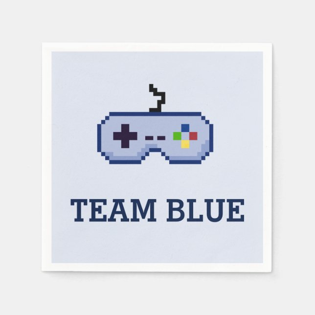 Serviette En Papier Jeu 8 bits Genre Revela Team Blue (Devant)