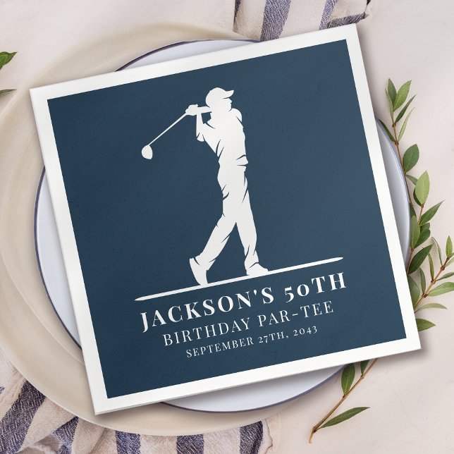 Serviette En Papier Jeu d'Anniversaire de Golf de la Marine (Créateur téléchargé)