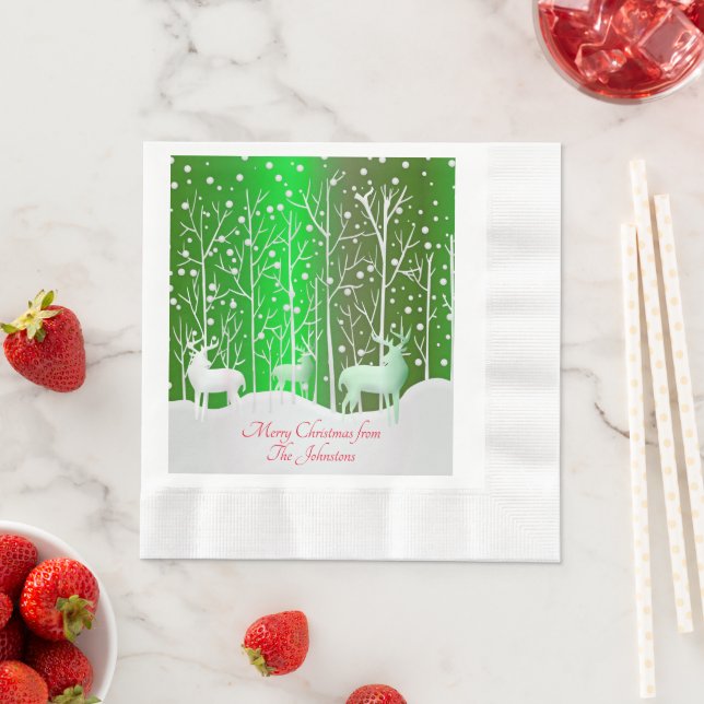 Serviette En Papier Jeu de correspondances Rindeer blanc Modifier le n (En situation)