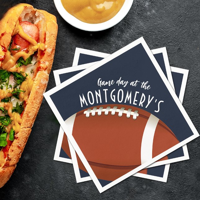 Serviette En Papier Jeu de football Jour Marine Bleu (Créateur téléchargé)