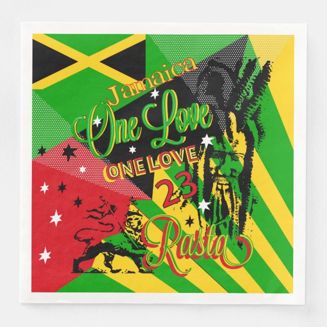 Serviette En Papier Jeu de reggae jamaïcain Napkin (Devant)