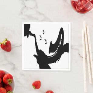 Serviette En Papier Jeu de saxophone surréaliste