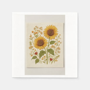 Serviette En Papier Jeu de serviettes florales vintages