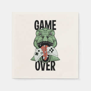 Serviette En Papier Jeu Moderne Sur T-Rex Dinosaur Vidéo Joueurs