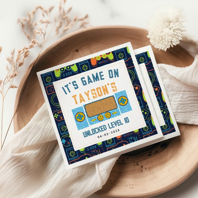 Serviette En Papier Jeu sur serviettes - Jeu vidéo Anniversaire (Créateur téléchargé)