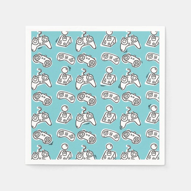 Serviette En Papier Jeu vidéo Anniversaire (Devant)