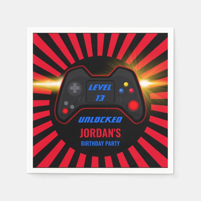 Serviette En Papier Jeu vidéo Anniversaire (Devant)