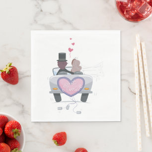 Serviette En Papier Jeune couple mignon nouvellement marié dans une vo