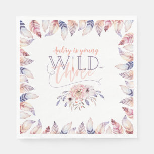 Serviette En Papier Jeune, sauvage et fête de trois ans