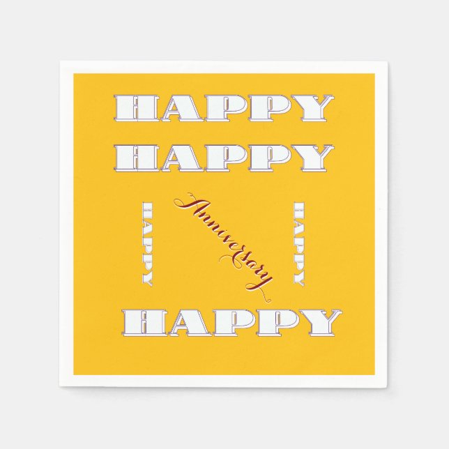 Serviette En Papier JEUX anniversaire Jaune (Devant)