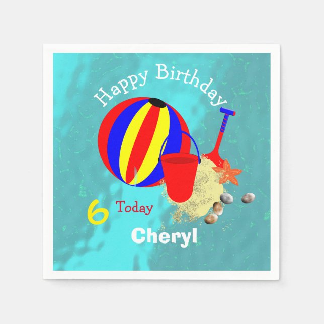 Serviette En Papier Jeux de plage pour enfants amusants Personnalisé (Devant)