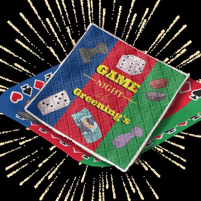 Serviette En Papier Jeux de société jeux de nuit cartes de casino domi (Créateur téléchargé)