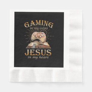 Serviette En Papier Jeux vidéo dans mes veines, Jésus dans mon cœur