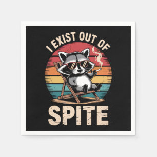 Serviette En Papier J'Existe De Spite Funny Raccoon Vintage