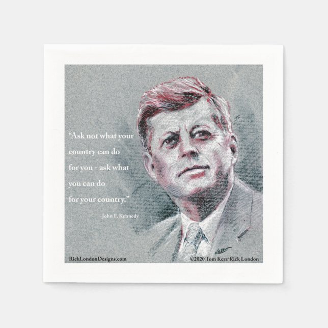 Serviette En Papier JFK & Citation (Devant)