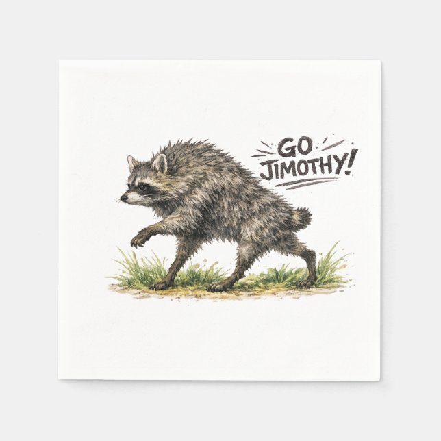 Serviette En Papier Jimothy le Raton laveur (Devant)