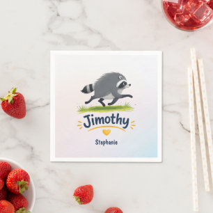 Serviette En Papier Jimothy Raton Laveur Viral Drôle Panda Ordures Fau