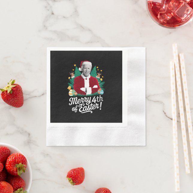 Serviette En Papier Joe Biden Noël Père Noël Joyeux 4ème Noël Pâques (En situation)