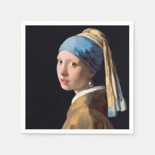 Serviette En Papier JOHANNES VERMEER - Fille avec une boucle d'oreille