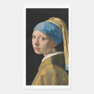 Serviette En Papier Johannes Vermeer - Fille avec une oreille perle