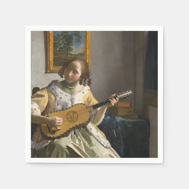 Serviette En Papier Johannes Vermeer - Guitare (Devant)