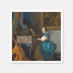 Serviette En Papier Johannes Vermeer - Lady assise à une virginale
