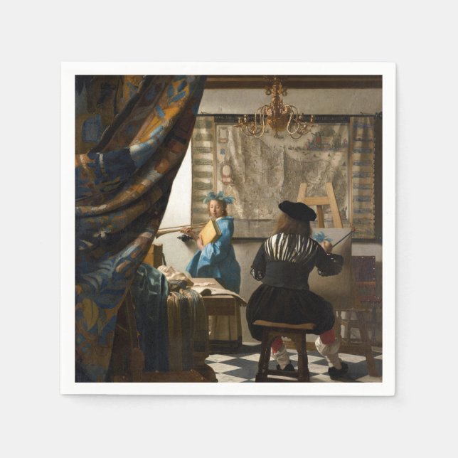 Serviette En Papier Johannes Vermeer - L'Allégorie de la Peinture (Devant)