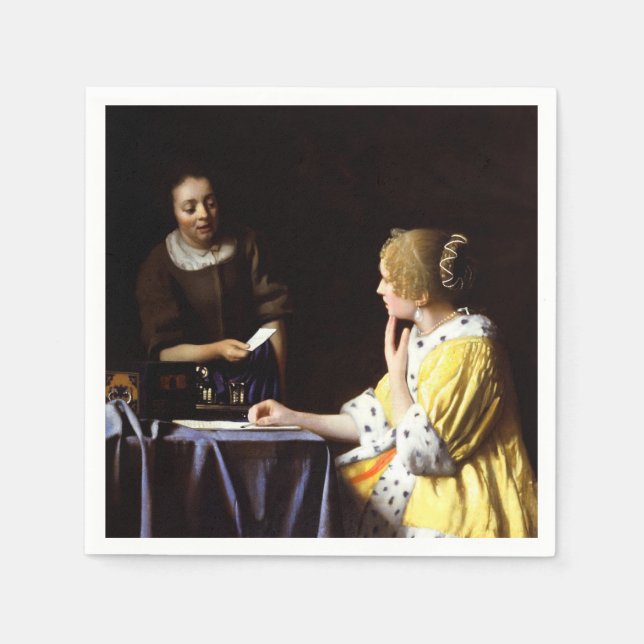 Serviette En Papier Johannes Vermeer - Maîtresse et domestique (Devant)
