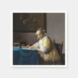 Serviette En Papier Johannes Vermeer - Une dame écrit une lettre