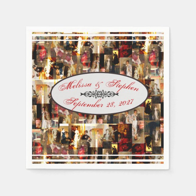 Serviette En Papier .John Singer Sargent Elegant Lady Portrait Collage (Devant)